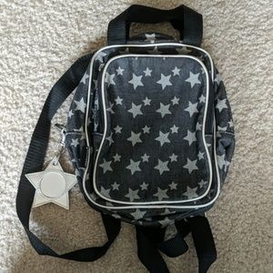 Little Backpack, Black with Silver Stars